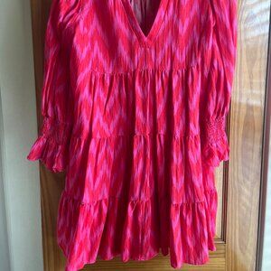 Pomander Place- Bright Pink Swingy Long Sleeve Dress- Size XL